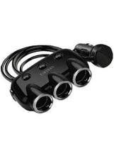 Load image into Gallery viewer, 2 USB In-Car Socket 3.1A Adaptive Fast Charger with Cigarette Lighter Socket - Black