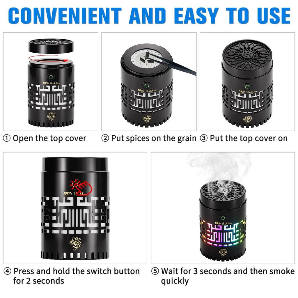 Mini Muslim Incense Burner – Portable Electric Bakhoor Diffuser
