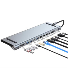 Load image into Gallery viewer, 100W 12-In-1 Laptop Docking Station - Expand to 3 Screens