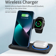 Load image into Gallery viewer, 3-in-1 Magnetic Foldable Wireless Charger Stand – Fast Charging