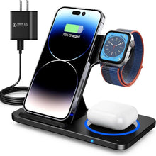 Load image into Gallery viewer, 3-in-1 Magnetic Foldable Wireless Charger Stand – Fast Charging