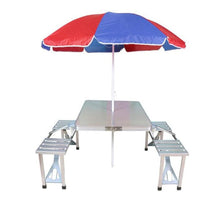Load image into Gallery viewer, Aluminum Folding Camping Picnic Table with 4 Seats