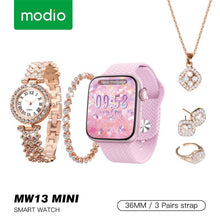 Load image into Gallery viewer, Modio MW13 Mini Ladies Smart Watch 5 In 1 Diamond Style Jewellery
