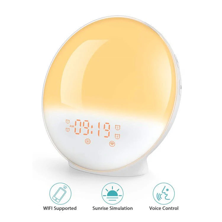 Smart APP WiFi 7-Color Digital Wake-Up Alarm Clock