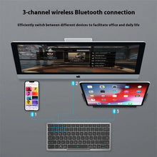 Load image into Gallery viewer, Three-in-one Wireless Bluetooth Touch Pad Wireless Keyboard Leather Sheath Stand Ipad Mobile Phone Universal