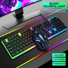 Load image into Gallery viewer, Wired, Rainbow, Backlit, USB, Gaming, Keyboard, Ergonomic