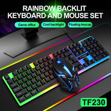 Load image into Gallery viewer, Wired, Rainbow, Backlit, USB, Gaming, Keyboard, Ergonomic