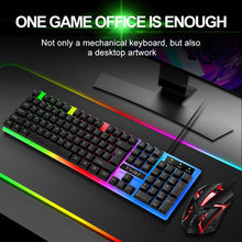 Load image into Gallery viewer, Wired, Rainbow, Backlit, USB, Gaming, Keyboard, Ergonomic