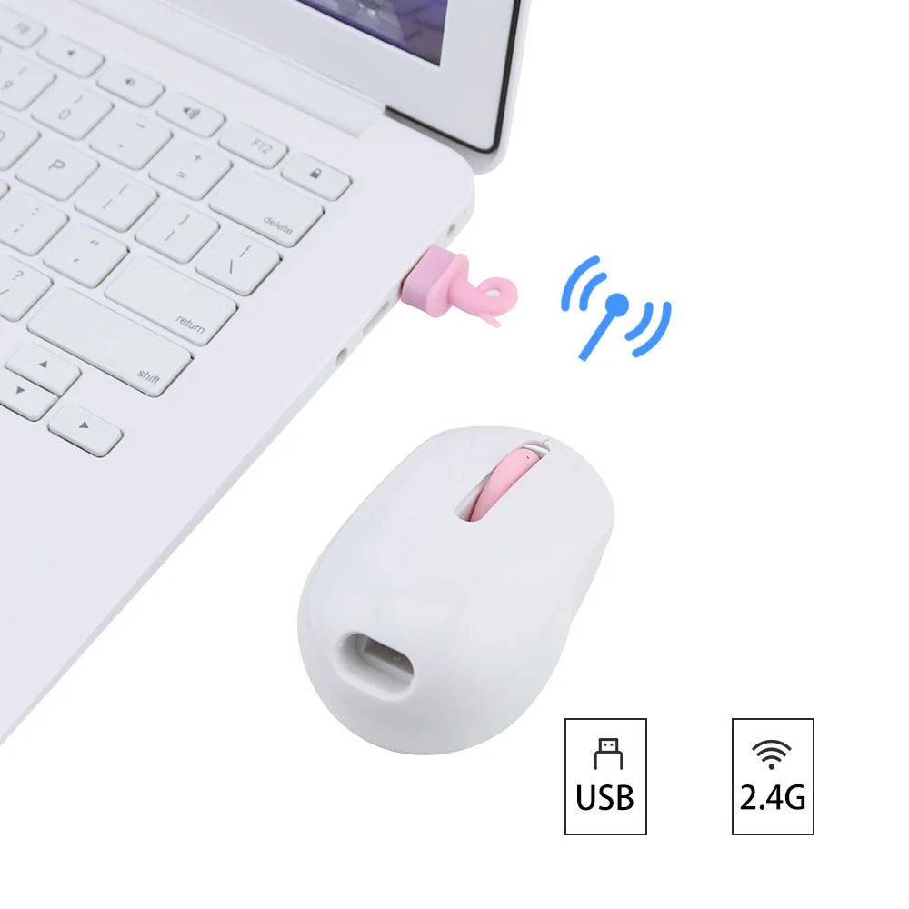 Wireless Silent Pink Mouse for Girls – Cute Office